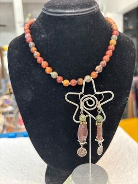 Stone Necklace and Earrings